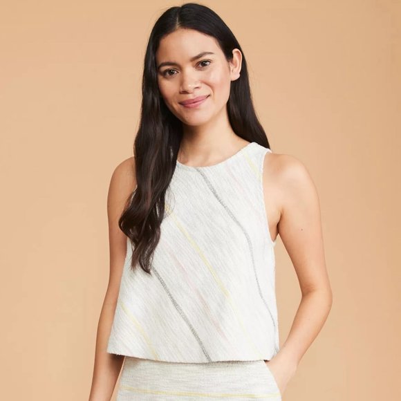 Lou & Grey ~ Striped Boucle Cropped Tank - Picture 1 of 6